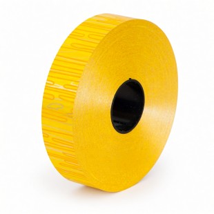 Rolă panglică poliester galbenă cu textură ondulată 3 cm pentru flori